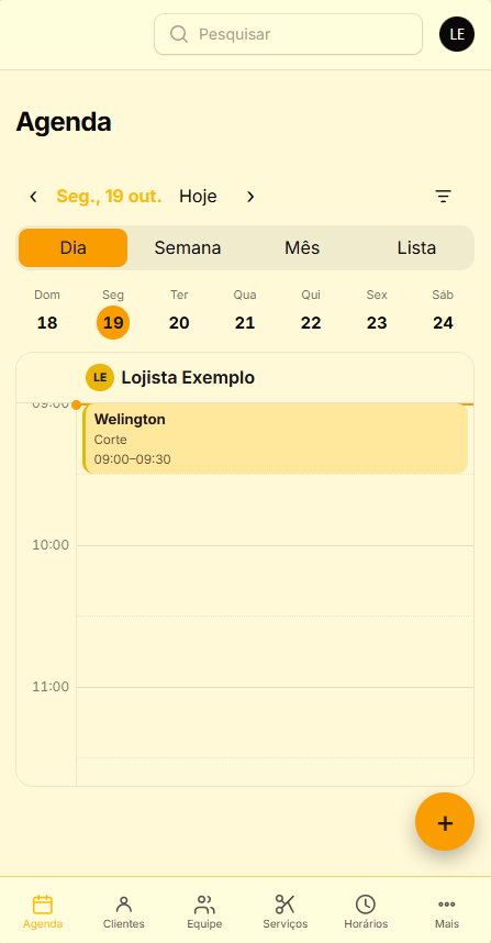 Agenda do dia no celular